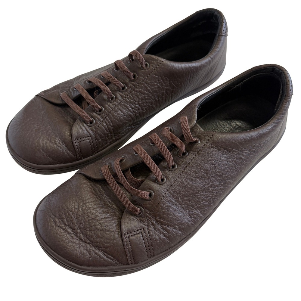 Birchbury Bramfords Brown Leather Barefoot Minimalist Wide Toe Box Sneakers Sz 9